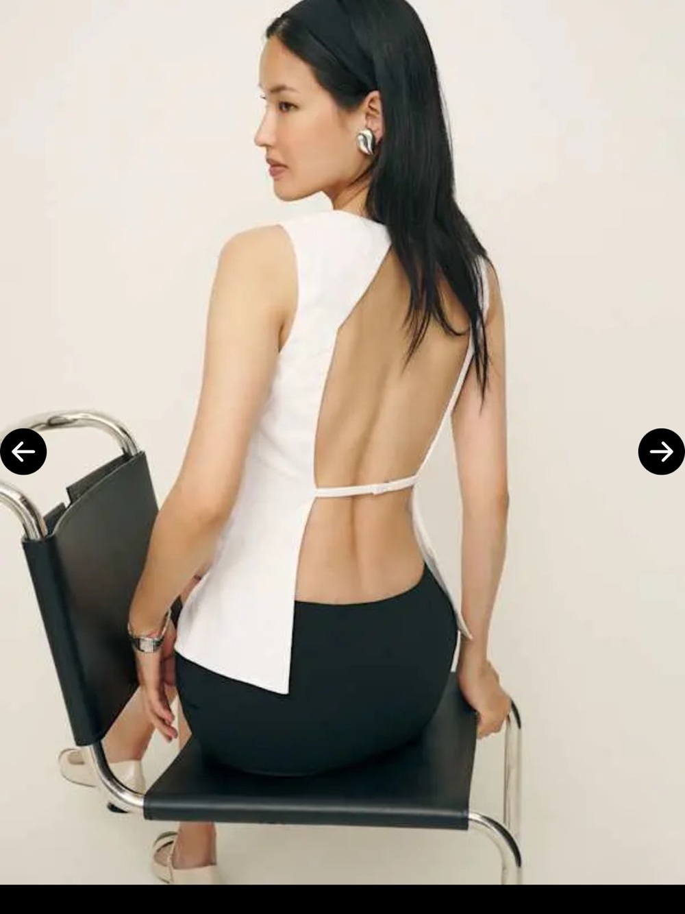 Reformation Kiko Top Linen/ Backless